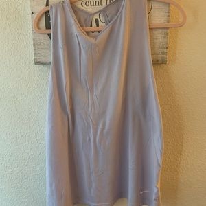 High neck open back Nike tank.